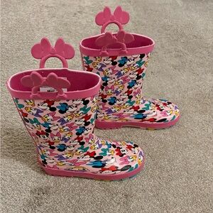 Like New Girls Disney Minnie Mouse and Daisy Duck Rain Boots Size 13-1